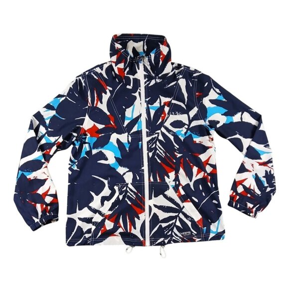 Chaps Sport Womens XL Windbreaker Jacket Multicolor Tropical Nautical. - Picture 1 of 9